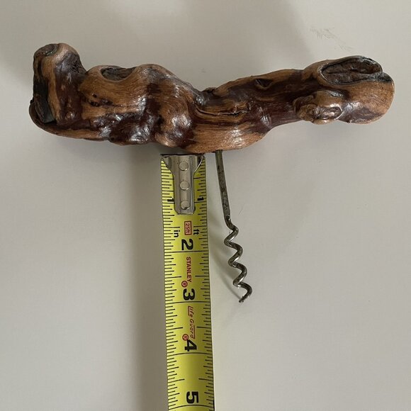 Vintage Gnarled Burled Grape Vine Wood Corkscrew Wine Opener Hand Crafted - Picture 6 of 13
